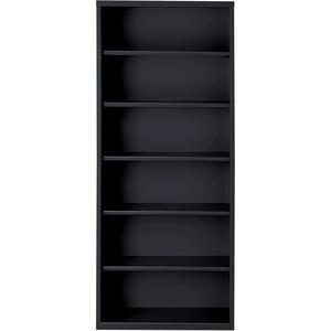 Lorell Fortress Series Bookcase - 34.5" Width x 13" Depth x 82" Height - 6 x Shelf(ves) - Black - Powder Coated - Steel - Yes. Picture 9