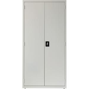 Lorell Fortress Series Storage Cabinet - 36" x 18" x 72" - 5 x Shelf(ves) - Recessed Locking Handle, Hinged Door, Durable - Light Gray - Powder Coated - Steel - Recycled. Picture 2