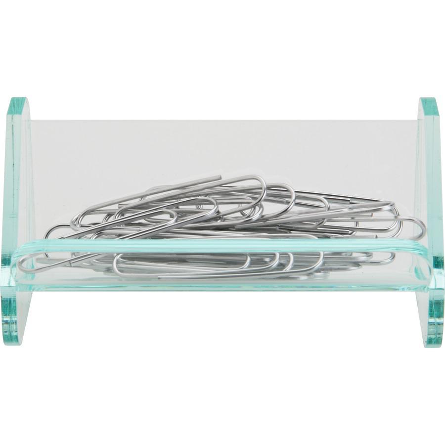 Lorell Paper Clip Holder - Acrylic - 1 Each - Green, Transparent. Picture 4