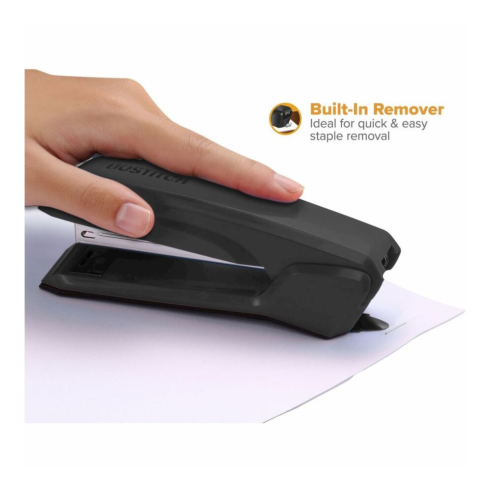 Bostitch Ascend Stapler - Staples Upto 20 Sheet - Holds Upto 210 Staple - Full Strip - Staple Size: 0.25" - 3.62" Throat Depth - Top Loading - Black - 1 Each. Picture 3
