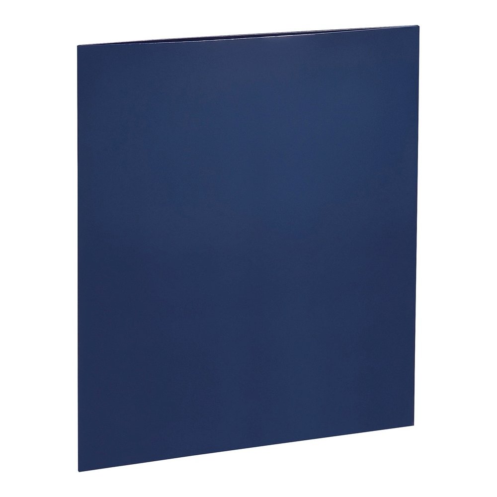 Business Source Letter Pocket Folder - 8 1/2" x 11" - 100 Sheets Capacity - 2 Internal Pocket - Card Paper - Navy - Durable, Laminated, Die-cut - 1 Box. Picture 2