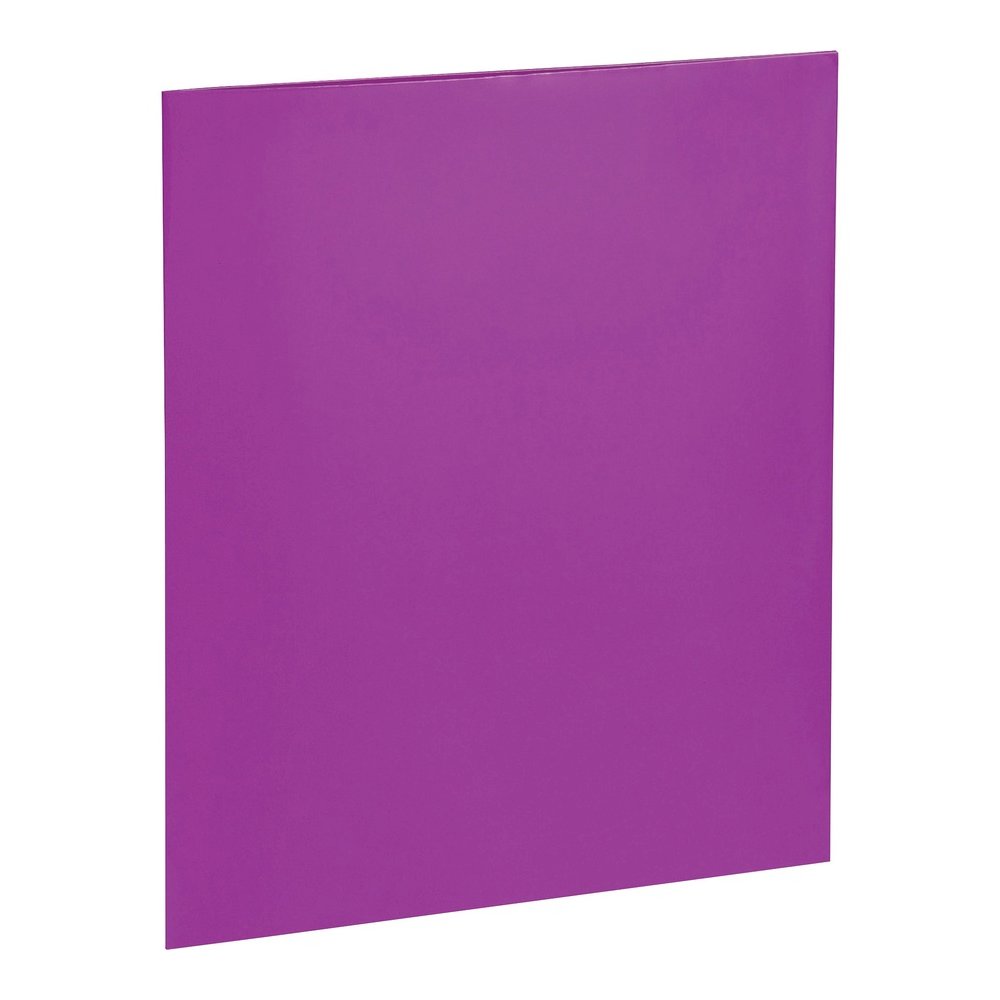 Business Source Letter No Pocket Folder - 8 1/2" x 11" - 100 Sheets Capacity - 2 Internal Pocket - Card Paper - Purple - Durable, Laminated, Die-cut - 1 Box. Picture 3