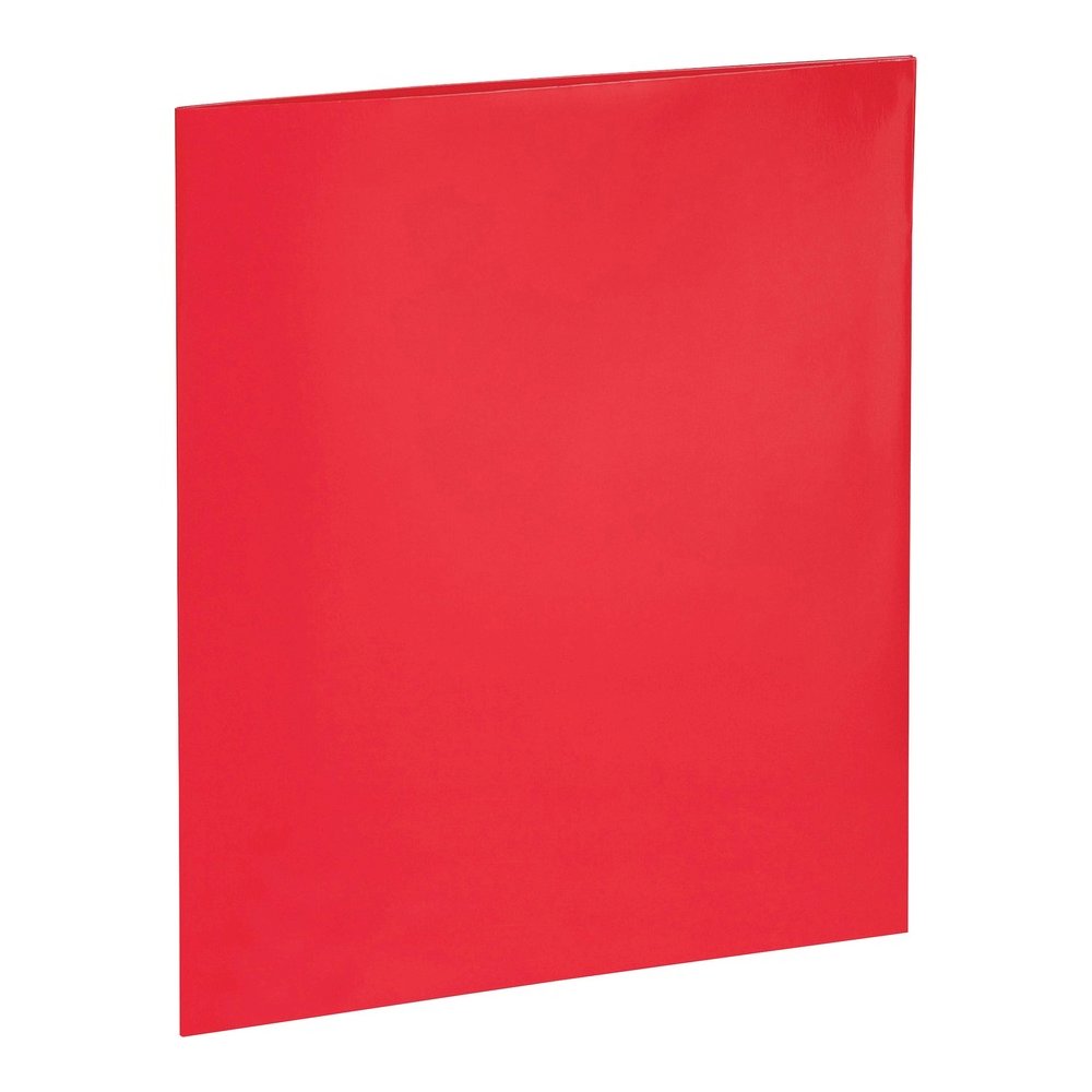 Business Source Letter No Pocket Folder - 8 1/2" x 11" - 100 Sheets Capacity - 2 Internal Pocket - Card Paper - Red - Durable, Laminated, Die-cut - 1 Box. Picture 2