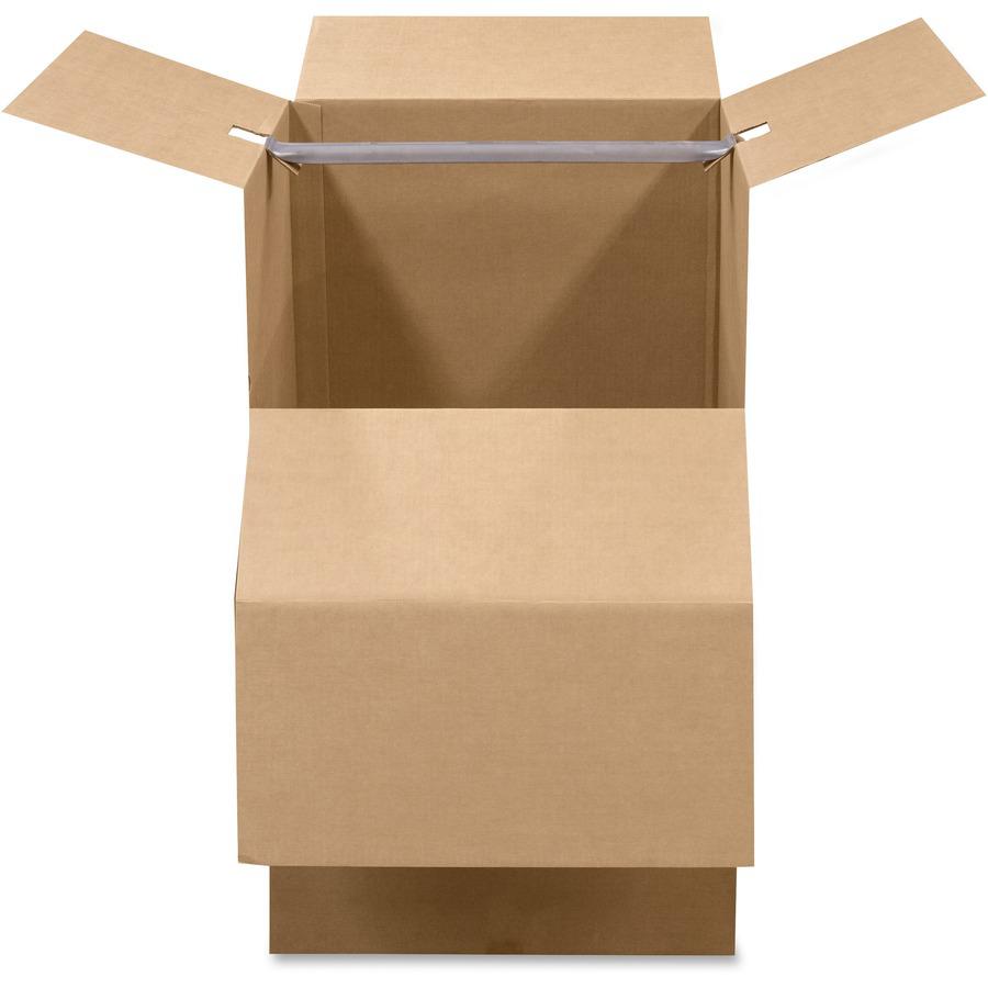 Fellowes SmoothMove Wardrobe Box, Large - Internal Dimensions: 24" Width x 24" Depth x 40" Height - External Dimensions: 24.4" Width x 24.4" Depth x 40.3" Height - Kraft, Green - For Apparel - Recycle. Picture 3