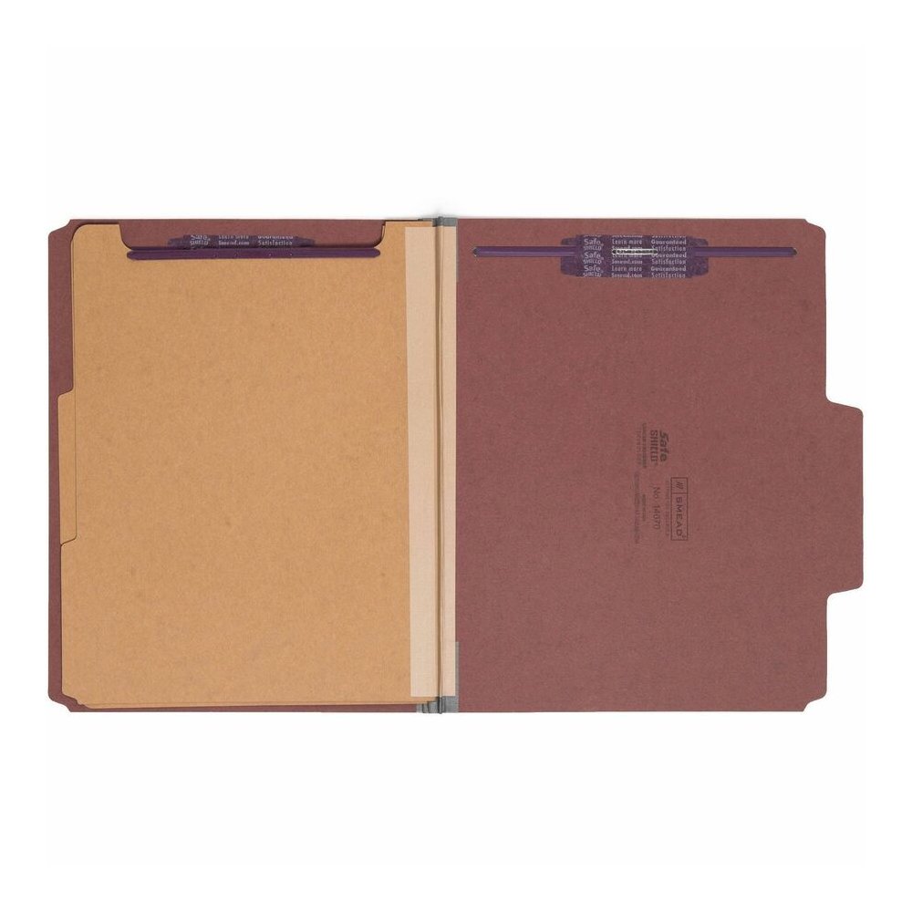 Smead SuperTab 2/5 Tab Cut Letter Recycled Classification Folder - 8 1/2" x 11" - 2" Expansion - 2 x 2S Fastener - 2" for Folder - Top Tab Location - Right of Center Tab Position - 2 Divider - 25 pt. . Picture 4