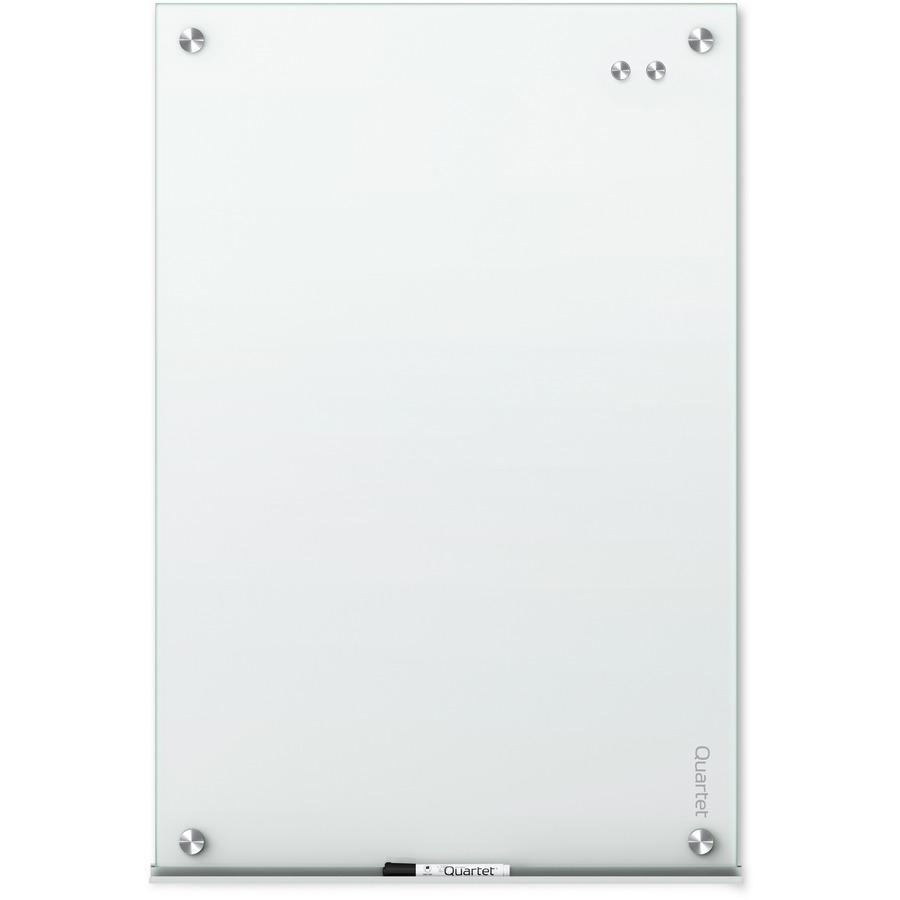 Quartet Infinity Glass Dry-Erase Whiteboard - 24" (2 ft) Width x 18" (1.5 ft) Height - White Tempered Glass Surface - Horizontal/Vertical - Magnetic - 1 Each. Picture 4