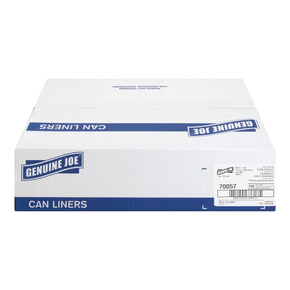 Genuine Joe Slim Jim 23-gallon Can Liners - Medium Size - 23 gal Capacity - 43" Length x 28.50" Width - Low Density - Black - Office Waste, Food - Recycled - 1 Carton. Picture 2