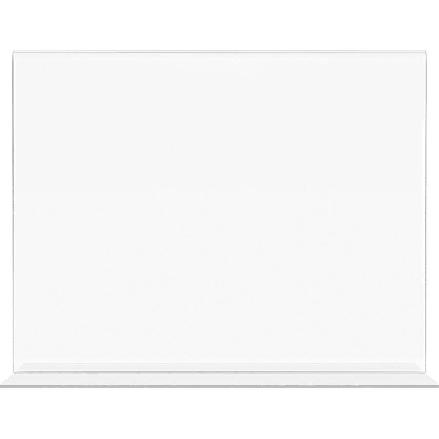 Deflecto Anti-Glare Double-sided Sign Holder - Landscape - 8.7" x 11.1" x 3.3" x - Acrylic - 1 Each - Clear - Anti-glare, Scratch Resistant, Durable, Double-sided, Heavy Duty. Picture 2
