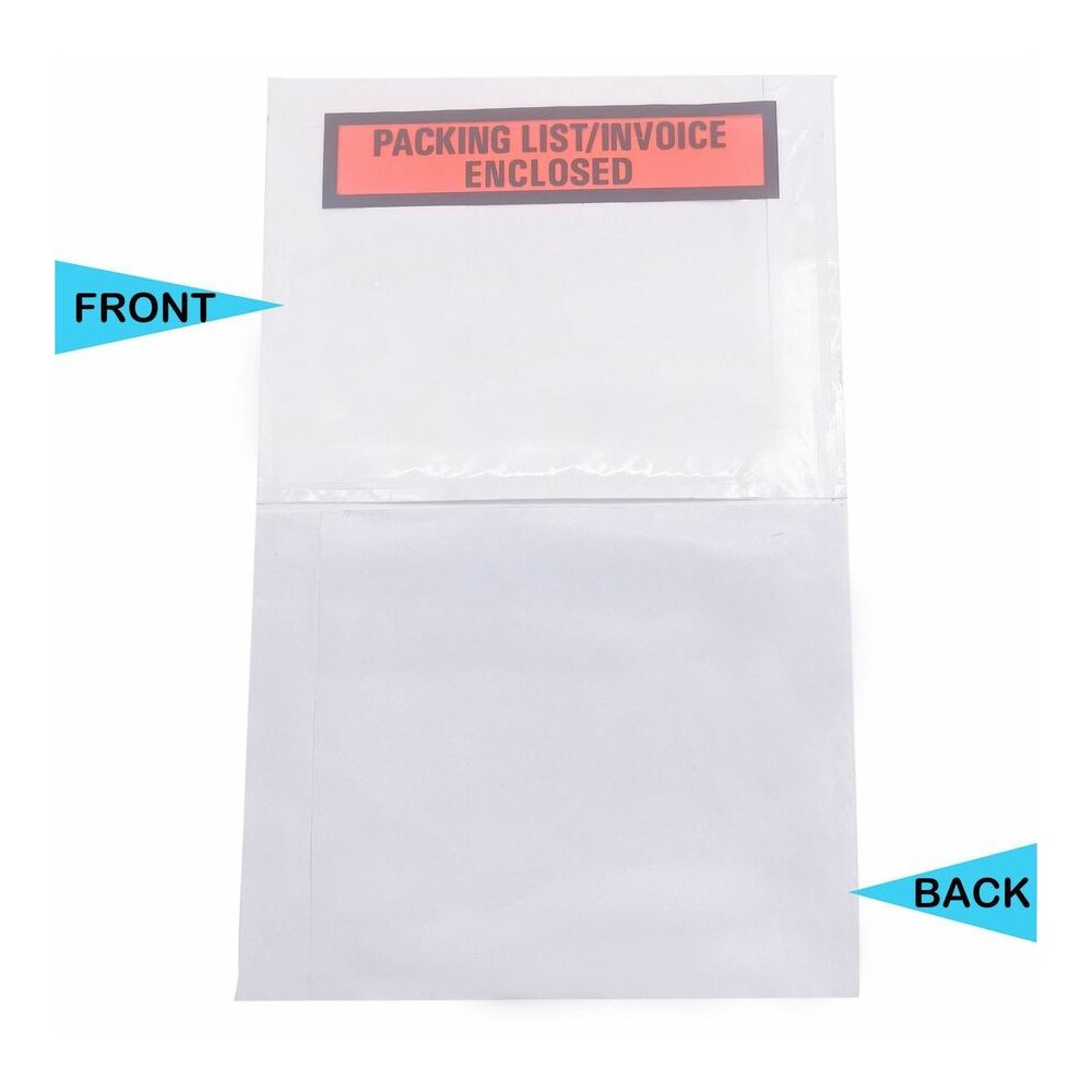 Sparco Pre-Labeled Waterproof Packing Envelopes - Packing List - 4 1/2" Width x 5 1/2" Length - Self-adhesive Seal - White - Low Density Polyethylene (LDPE) - 1000 / Box. Picture 2