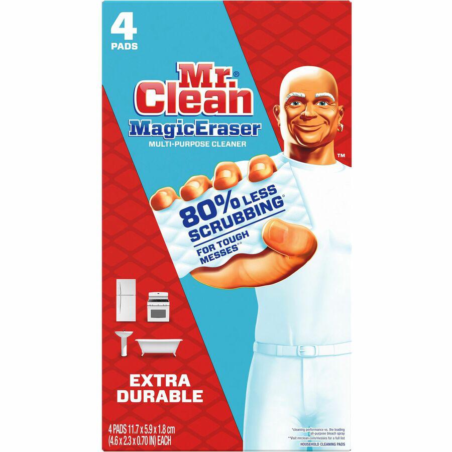 Mr. Clean Magic Eraser Extra Durable Pads - For Multipurpose - Recommended For: Dirt Remover, Grime Remover, Soil Remover - Heavy Duty - White - 4/Box - 8 / Carton. Picture 3