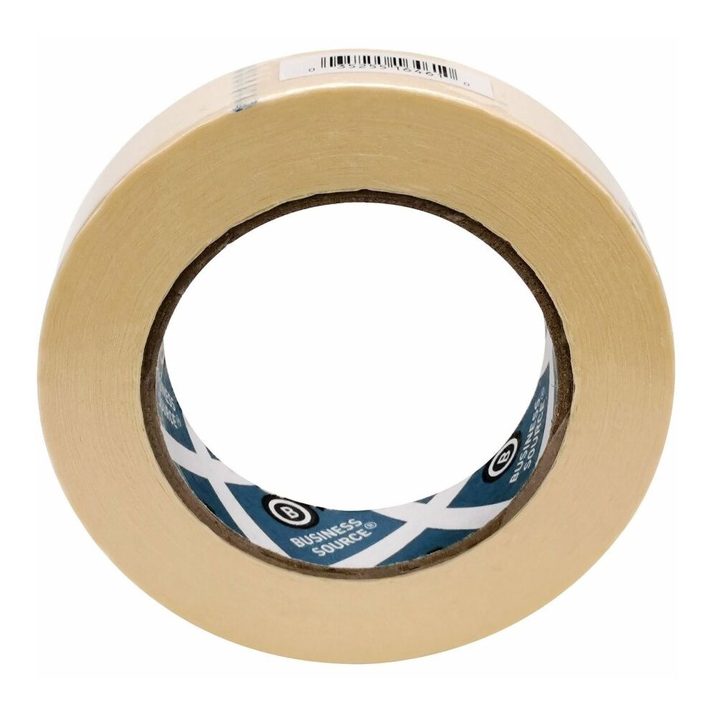 Business Source Utility-purpose Masking Tape - 60 yd Length x 1" Width - 3" Core - Tan - Crepe Paper Backing - Pressure Sensitive - For General Purpose, Holding, Bundling, Sealing, Masking - 9/Pack - . Picture 2