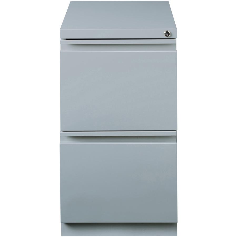 Lorell 20" File/File Mobile File Cabinet with Full-Width Pull - 15" Width x 19.9" Depth x 27.7" Height - 2 x Drawer(s) for File - Letter - Vertical - Ball-bearing Suspension, Drawer Extension, Durable. Picture 4