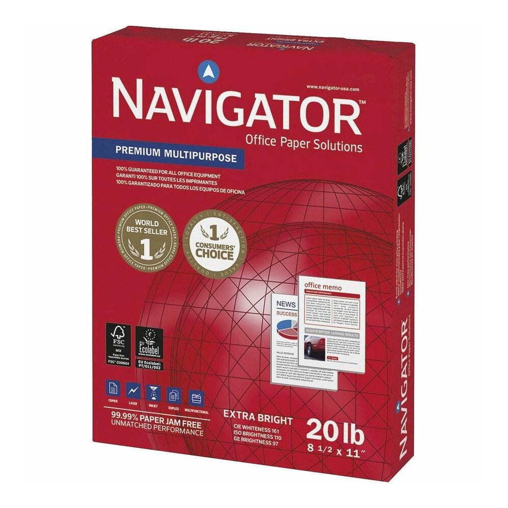 Navigator Premium Multipurpose Trusted Performance Paper - Extra Opacity - White - 97 Brightness - Letter - 8 1/2" x 11" - 20 lb Basis Weight - White - 500 Sheets per Ream - 40 / Pallet. Picture 3