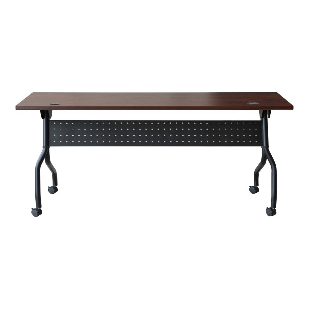 Lorell Flip Top Training Table - Rectangle Top - Four Leg Base - 4 Legs - 72" Table Top Width x 23.60" Table Top Depth - 29.50" Height x 28.70" Width x 23.63" Depth - Assembly Required - Cherry - Mela. Picture 5