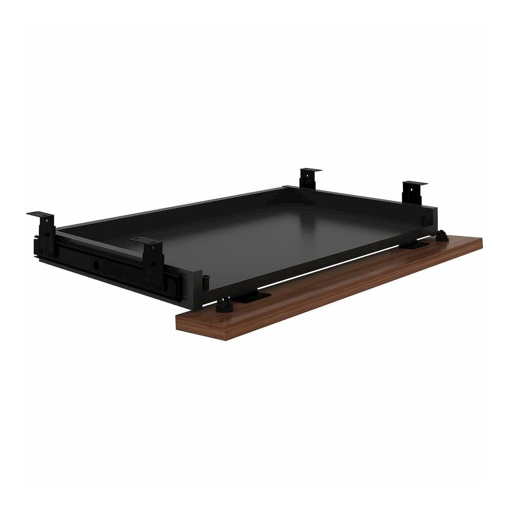 Lorell Universal Center Drawer - 28.35" Length x 16.73" Width x 5.12" Height - Durable - MFC, Polyvinyl Chloride (PVC), Steel - Walnut, Laminate - 1 Each. Picture 4