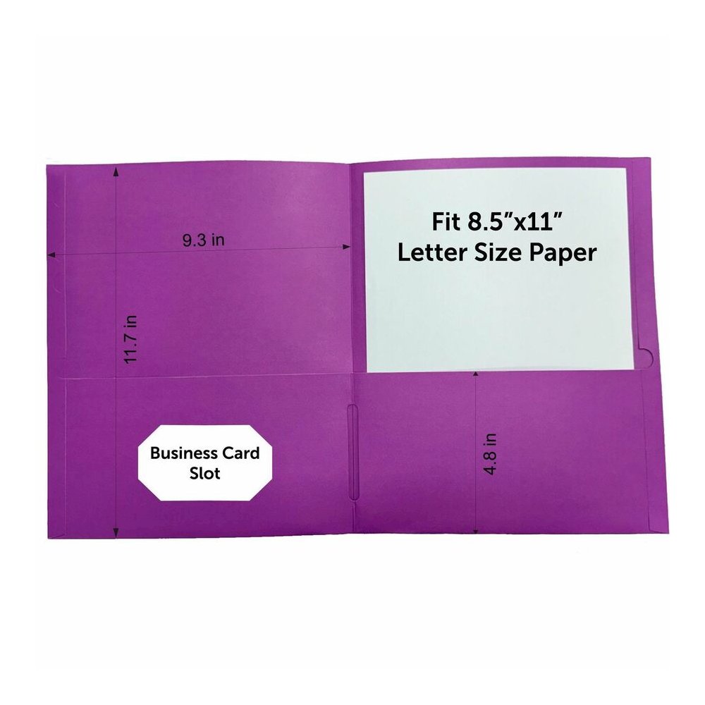 Sparco Letter Pocket Folder - 8 1/2" x 11" - 2 Internal Pocket - Leatherette - Assorted - 25 / Box. Picture 3