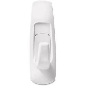 Command Medium Utility Hooks with Adhesive Strips - 3 lb (1.36 kg) Capacity - for Paint, Wood, Tile - White - 6 / Pack. Picture 3
