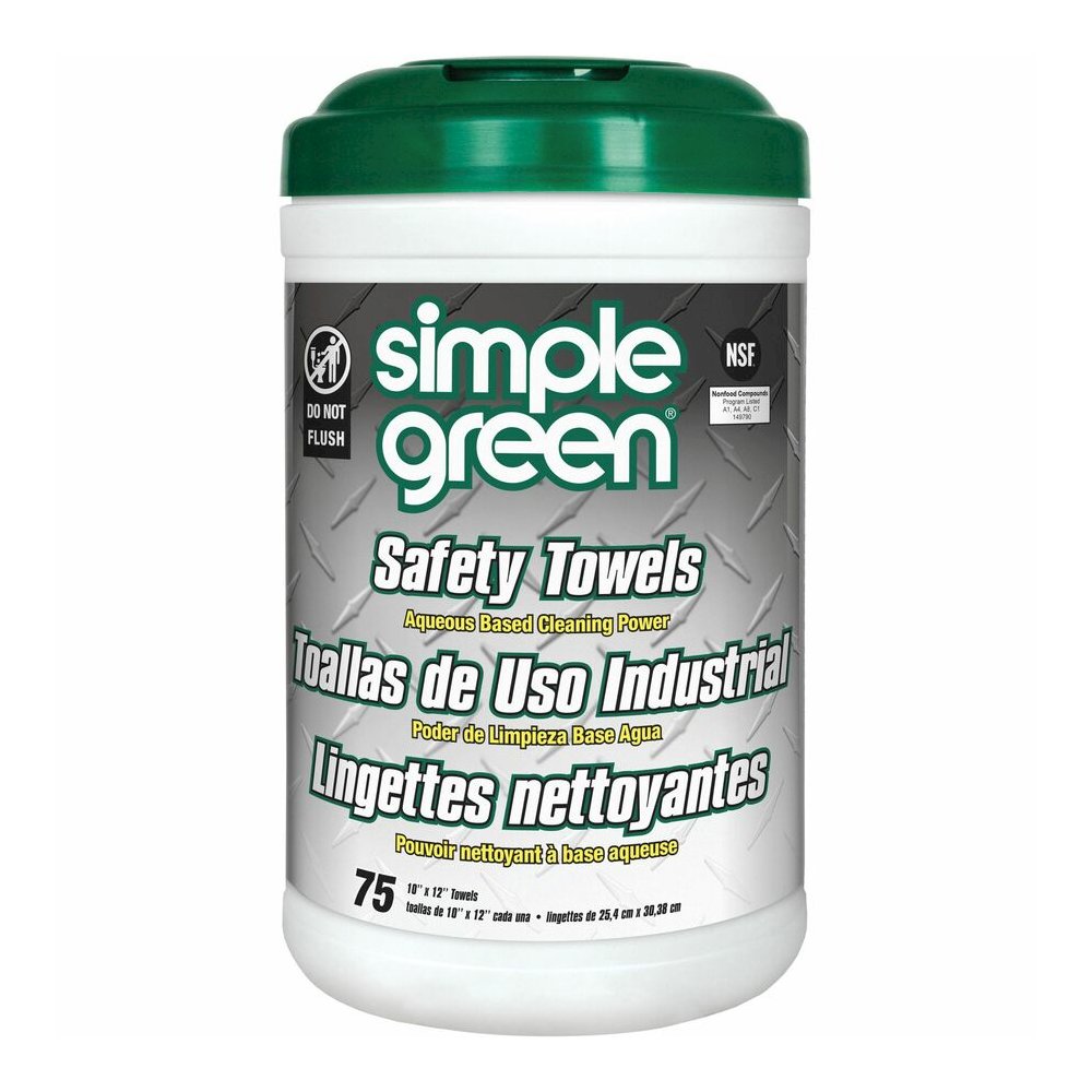 Simple Green Multi-Purpose Cleaning Safety Towels - 10" Width x 11.75" Length - Green - 75/Tub - 6 / Carton. Picture 2