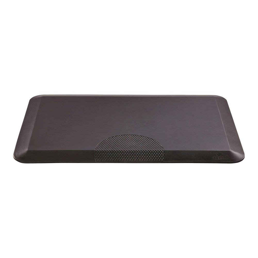 Safco Anti-fatigue Mat - Floor, Carpet - 30" Length x 20" Width x 1" Thickness - Rectangular - Polyurethane - Black - 1 Each. Picture 2