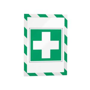 DURABLE&reg; DURAFRAME&reg; SECURITY Self-Adhesive Magnetic Letter Sign Holder - Holds Letter-Size 8-1/2" x 11" , Green/White, 2 Pack. Picture 3