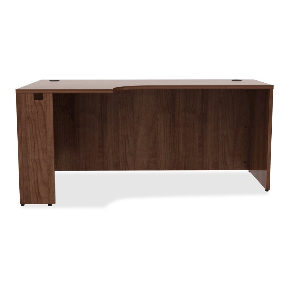 Lorell Essentials Series Left Corner Credenza - 66" x 36"29.5" , 0.1" Edge - Material: Metal - Finish: Walnut Laminate. Picture 3