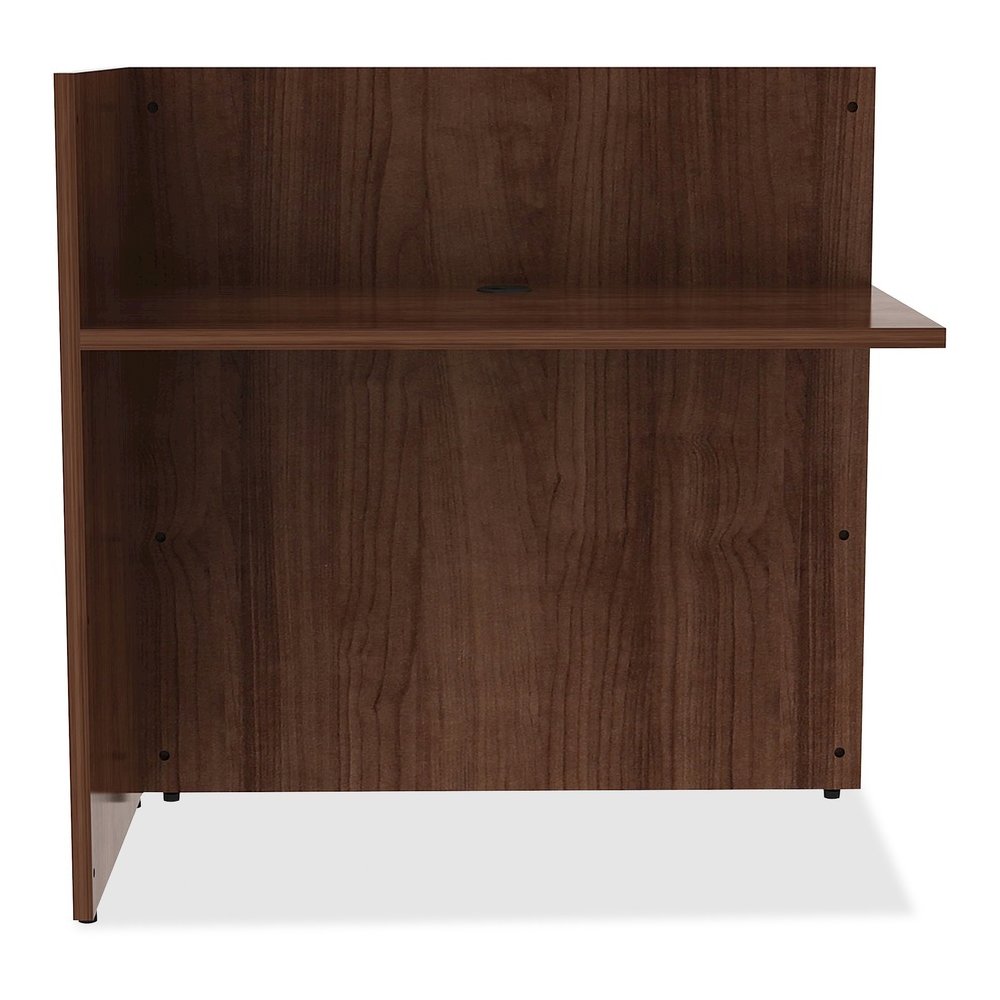 Lorell Essentials Series Reception Return - 41.5" Height x 42" Width x 24" Depth - Finish: Walnut Laminate - 1 Each. Picture 2