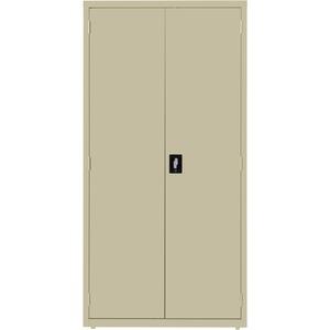 Lorell Fortress Series Storage Cabinet - 36" Width x 24" Depth x 72" Height - 5 x Shelf(ves) - Hinged Door(s) - Sturdy, Recessed Locking Handle, Removable Lock, Durable, Storage Space - Putty - Powder. Picture 5