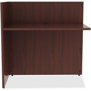 Lorell Essentials Series Reception Return - 41.5" Height x 42" Width x 24" Depth - Finish: Mahogany Laminate - 1 Each. Picture 7