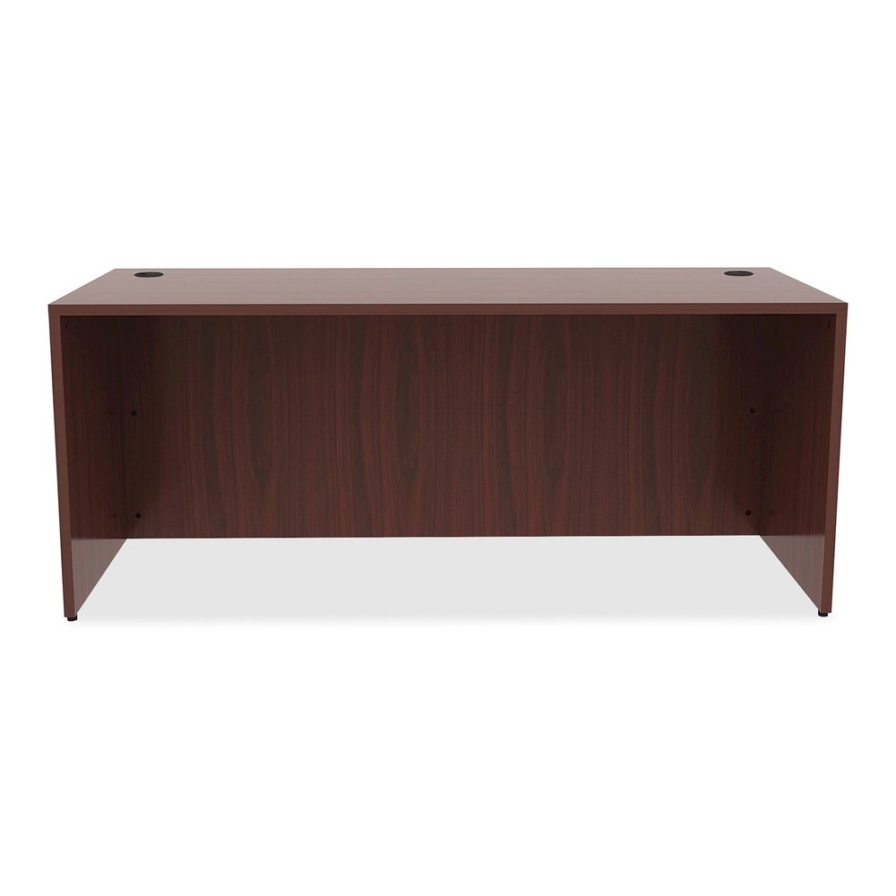 Lorell Essentials Series Rectangular Desk Shell - 29.5" Height x 70.9" Width x 29.5" Depth Desk - Material: Laminate - Finish: Mahogany - Floor Glide, Adjustable Glide, Lockable - For Office - 1 Each. Picture 3