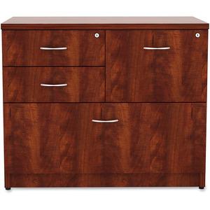Lorell Essentials Series Box/Box/File Lateral File - 1" Thickness Side Panel, 29.5" Height x 35.5" Width x 22" Depth Lateral File - Total Drawer(s): 4 - Cherry Laminate Table Top - Versatile, Ball Bea. Picture 6