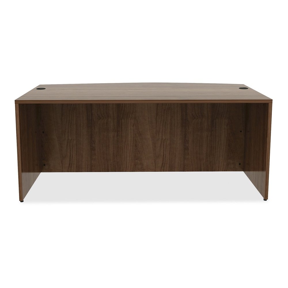 Lorell Essentials Series Bowfront Desk Shell - 29.5" Height x 71" Width x 41.4" Depth Desk - Material: Metal - Finish: Walnut, Laminate - 1 Each. Picture 2