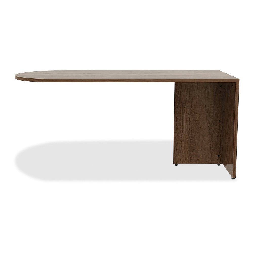 Lorell Essentials Series Peninsula Desk Box 1 of 2 - 29.5" Height x 30" Width x 66" Depth - Reeded Edge - Material: Metal - Finish: Walnut, Laminate - Durable, Heavy Duty, Ball-bearing Suspension - Fo. Picture 4