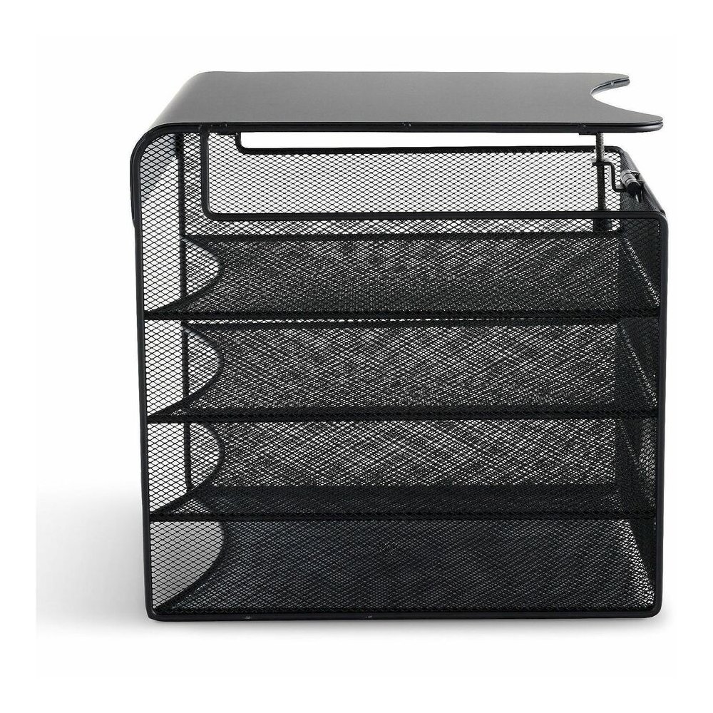 Safco Onyx Solid Top Horizontal Hanging Storage - 12" Height x 10.25" Width x 12.38" Depth - Scratch Resistant - Powder Coated - Black - Steel - 1 Each. Picture 2