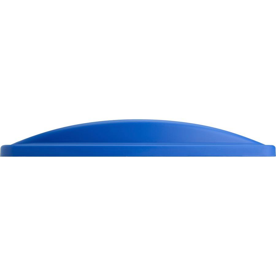 Genuine Joe 23-Gallon Recycling Bin Cutout Lid - Round - 1 Each - Blue. Picture 4