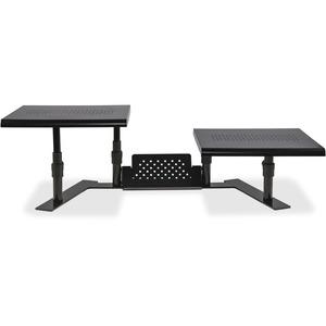 Allsop Metal Art ErgoTwin Height Adjustable Dual Monitor Stand - (31883) - 20 lb Load Capacity - 8.4" Height x 32" Width x 14" Depth - Desktop - Steel - Pearl Black. Picture 5