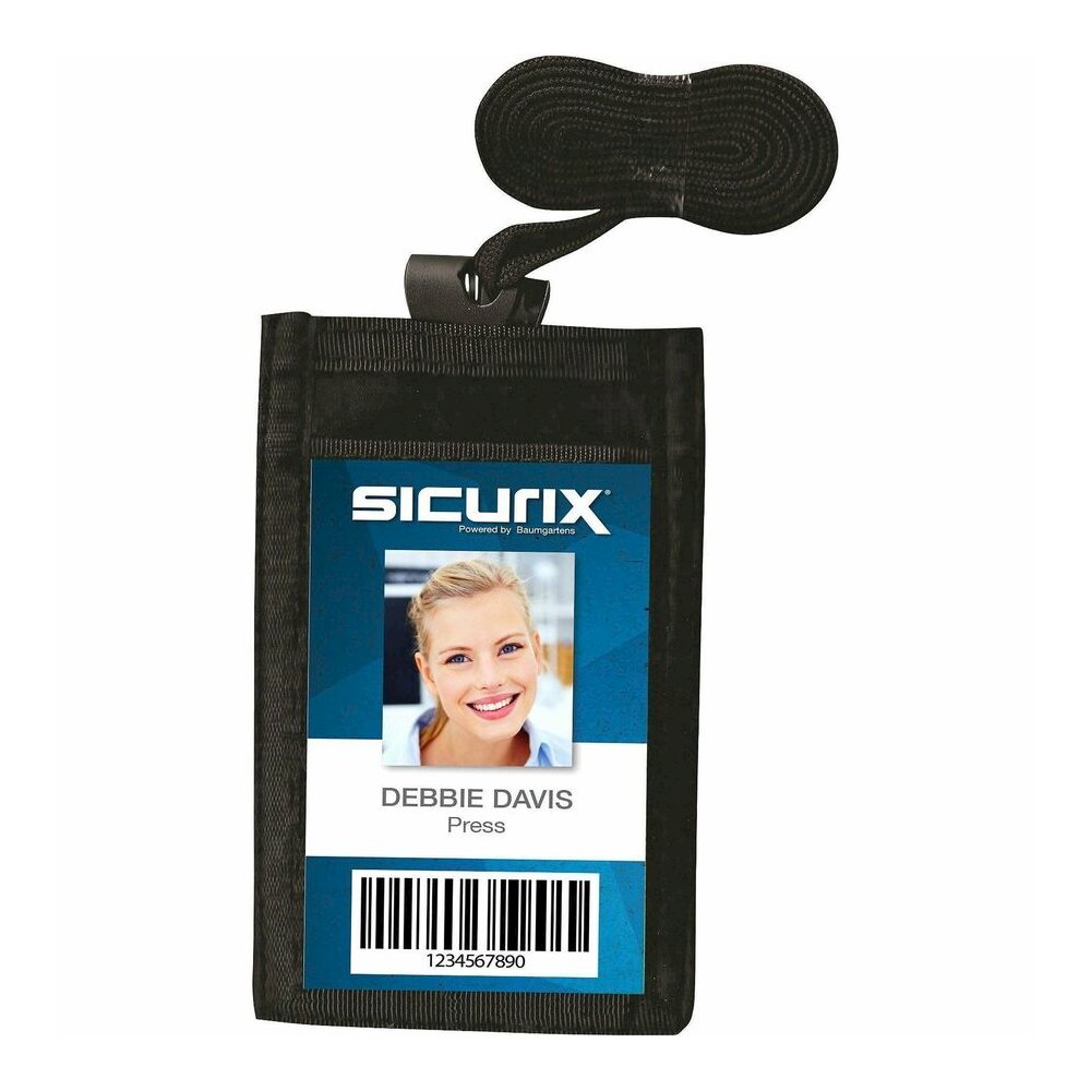 SICURIX Carrying Case (Pouch) Business Card - Black - Nylon Body - 3" Height x 0.4" Width - 12 / Box. Picture 2