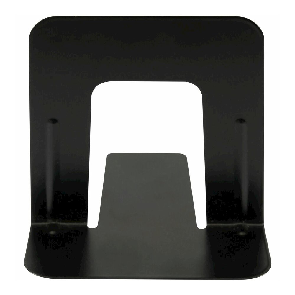 Business Source Heavy-gauge Steel Book Supports - 5.25" Height x 5" Width x 4.75" Depth - Desktop - Non-skid Base, Scratch Resistant, Stain Resistant - Black - Steel - 2/Pair - 6 / Box. Picture 2