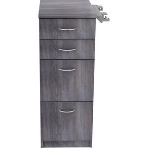 Lorell Relevance Series 4-Drawer File Cabinet - 40.4" Height x 15.5" Width x 23.6" Depth - Total Drawer(s): 4 - Finish: Charcoal, Laminate - Durable, Adjustable Leveler - For Office - 1 Each. Picture 10