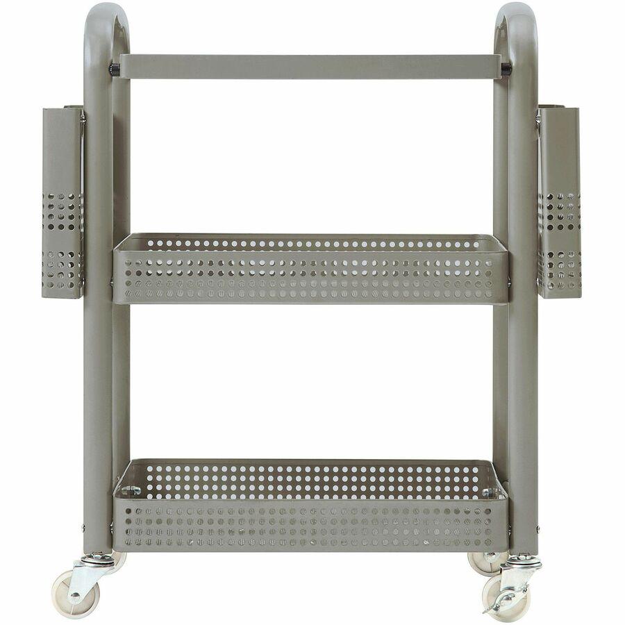 Lorell Mobile File Cart - 12.50" Length x 22.40" Width x 25.25" Height - Metal Frame - Champagne Gold - 1 Each. Picture 6