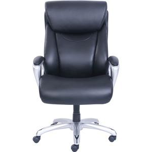 Lorell Wellness by Design Big & Tall Chair with Flexible Air Technology - Black Seat Color - Bonded Leather Seat Material - Black Back Color - Bonded Leather Back Material - 5-star Base - Armrest - 1 . Picture 3