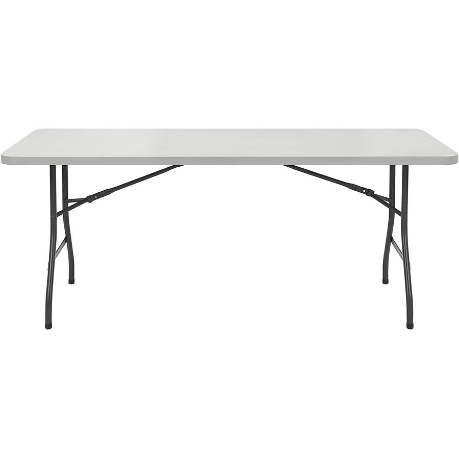 Lorell Ultra-Lite Banquet Table - Light Gray Rectangle Top - Dark Gray Base - 600 lb Capacity - 72" Table Top Width x 30" Table Top Depth x 2" Table Top Thickness - 29" Height - Indoor, Outdoor, Banqu. Picture 5