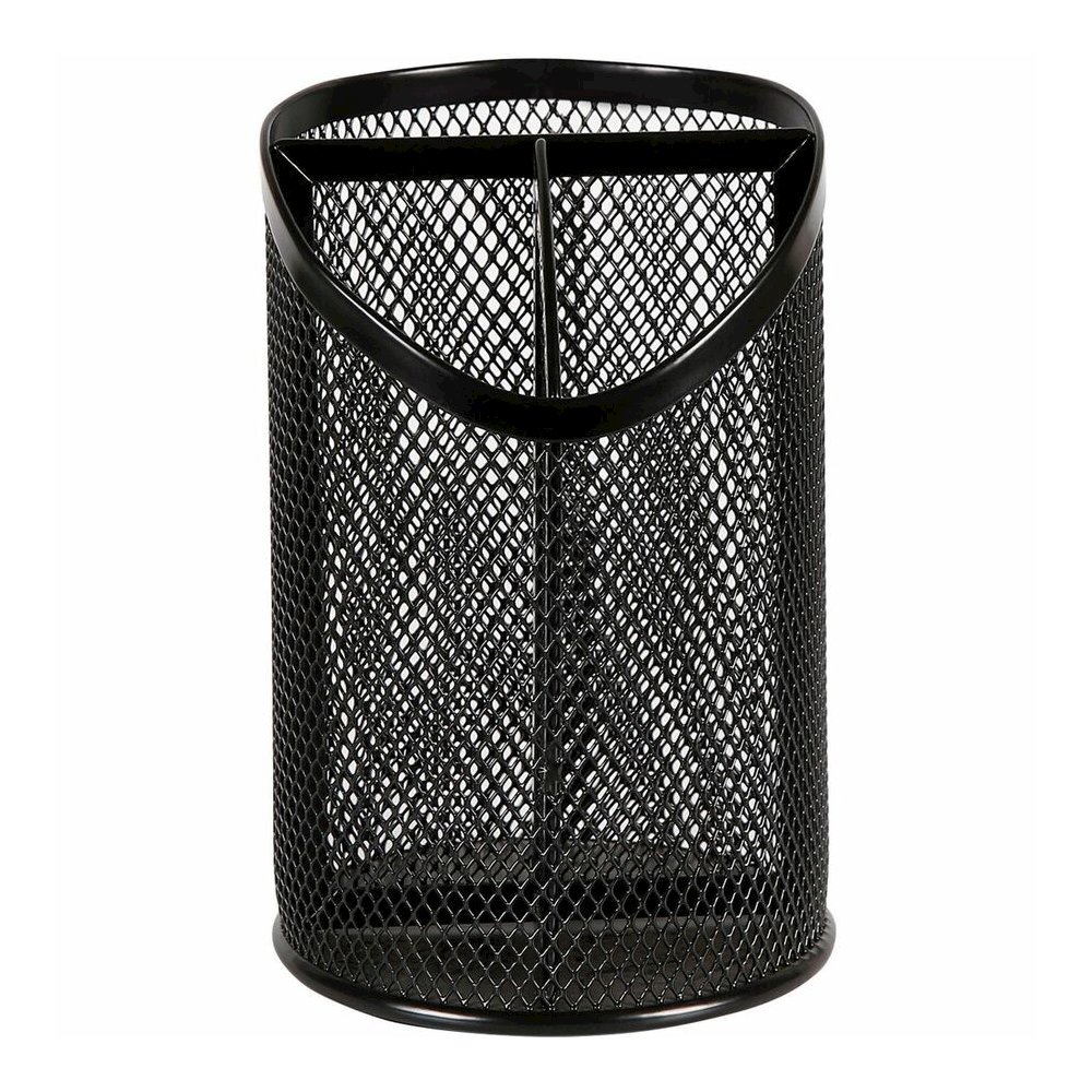 Lorell Mesh Desktop Organizer - 6.10" Height x 4.10" Width x 4.10" Length - Desktop - Durable, Snag Proof - Black - Metal - 1 Each. Picture 2