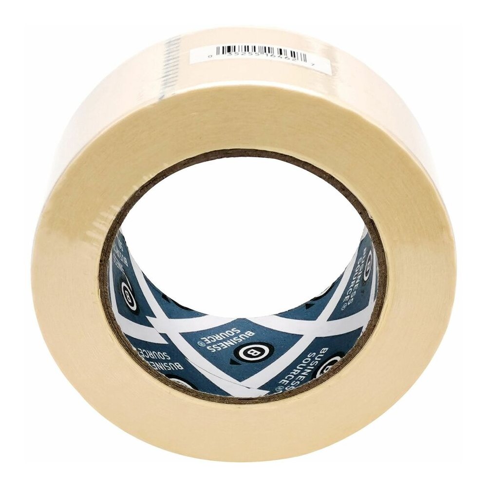 Business Source Utility-purpose Masking Tape - 60 yd Length x 2" Width - 3" Core - Tan - Crepe Paper Backing - For Bundling, Holding, Sealing, Masking - 6 / Pack. Picture 2