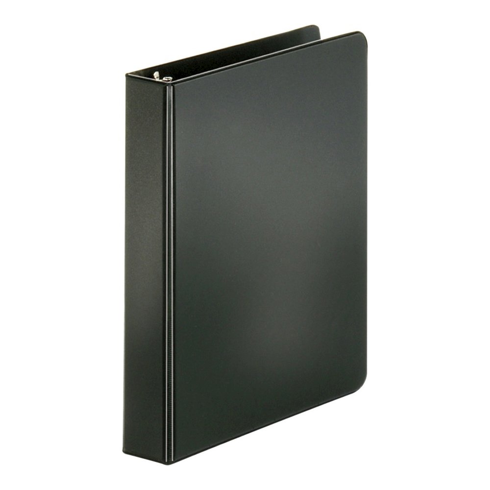 Business Source Basic Round Ring Binders - 1" Binder Capacity - 240 Sheet Capacity - 3 Ring - Fastener: Round Ring - Pocket: Inside Front & Back - Chipboard, Polypropylene - Black - Exposed Rivet, Stu. Picture 3