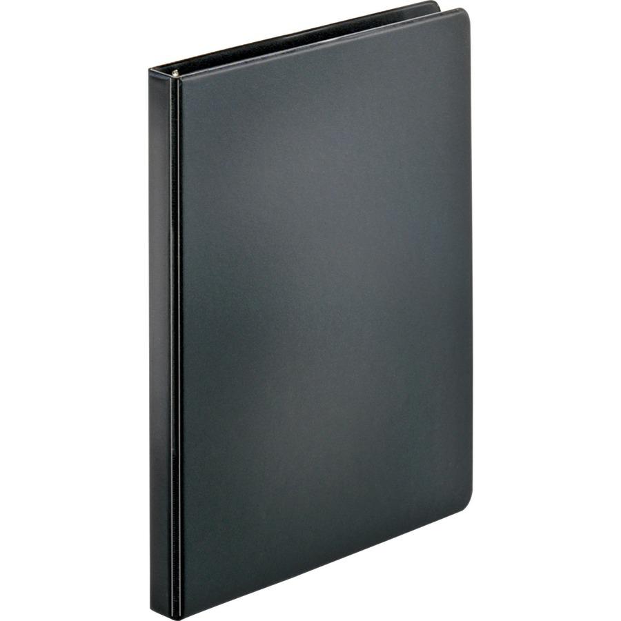 Business Source Basic Round Ring Binders - 1/2" Binder Capacity - Letter - 8 1/2" x 11" Sheet Size - 125 Sheet Capacity - 3 Ring - Fastener: Round Ring - Pocket: Internal - Chipboard, Polypropylene - . Picture 9
