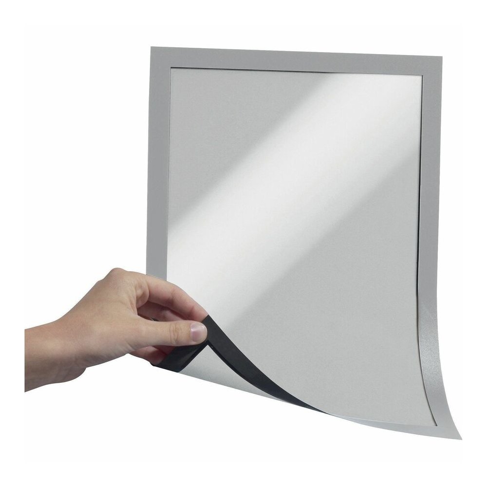 DURABLE DURAFRAME Document Frame - Holds 8.50" x 11" Insert - Rectangle - Surface - Horizontal, Vertical - Sturdy, Self-adhesive, Magnetic - Silver - 2 / Pack. Picture 4