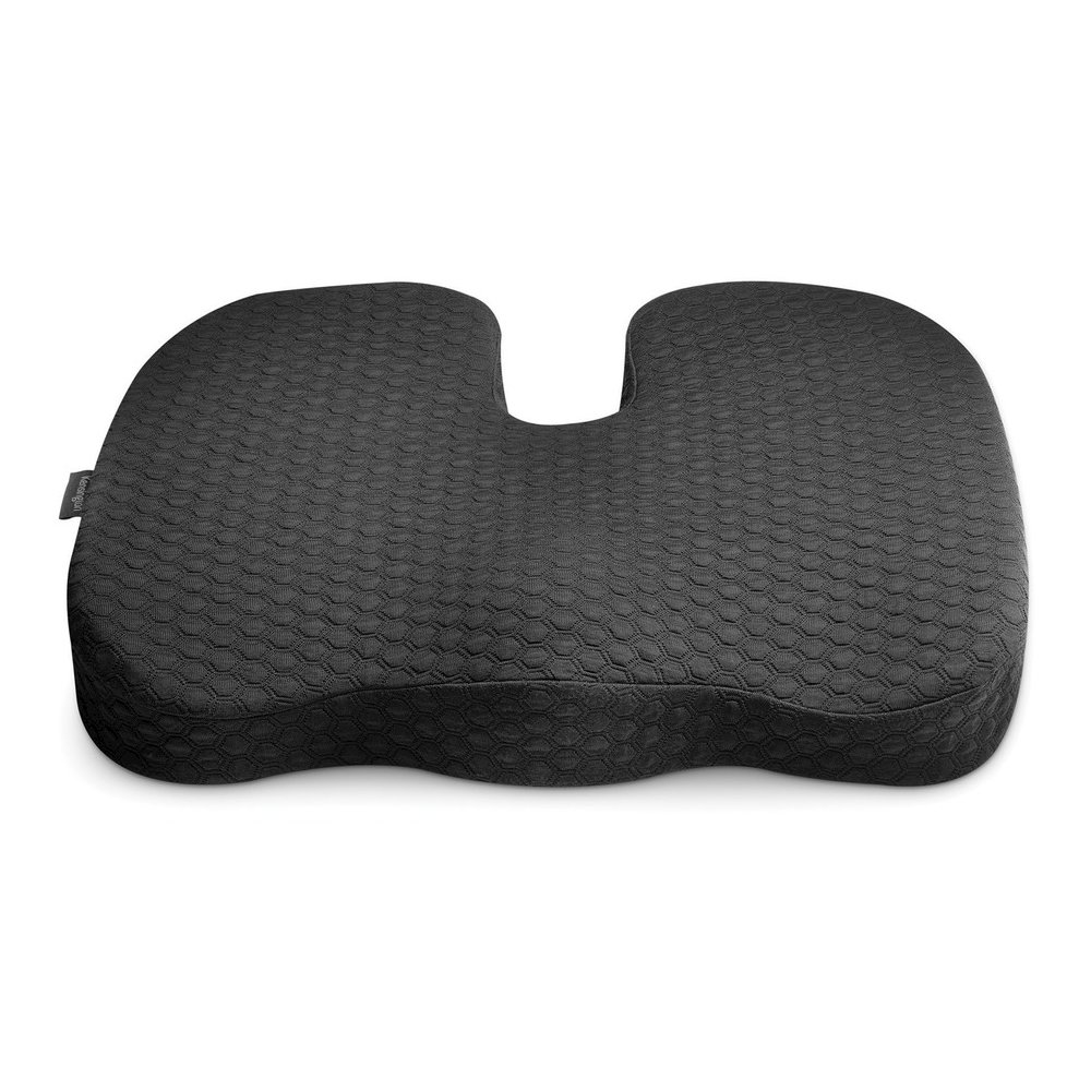 Kensington Premium Cool-Gel Seat Cushion - 14" x 18" - Gel - Fabric - Foam - Comfortable, Durable, Anti-slip, Ergonomic Design, Machine Washable, Carrying Strap - Black - 1 Each. Picture 4