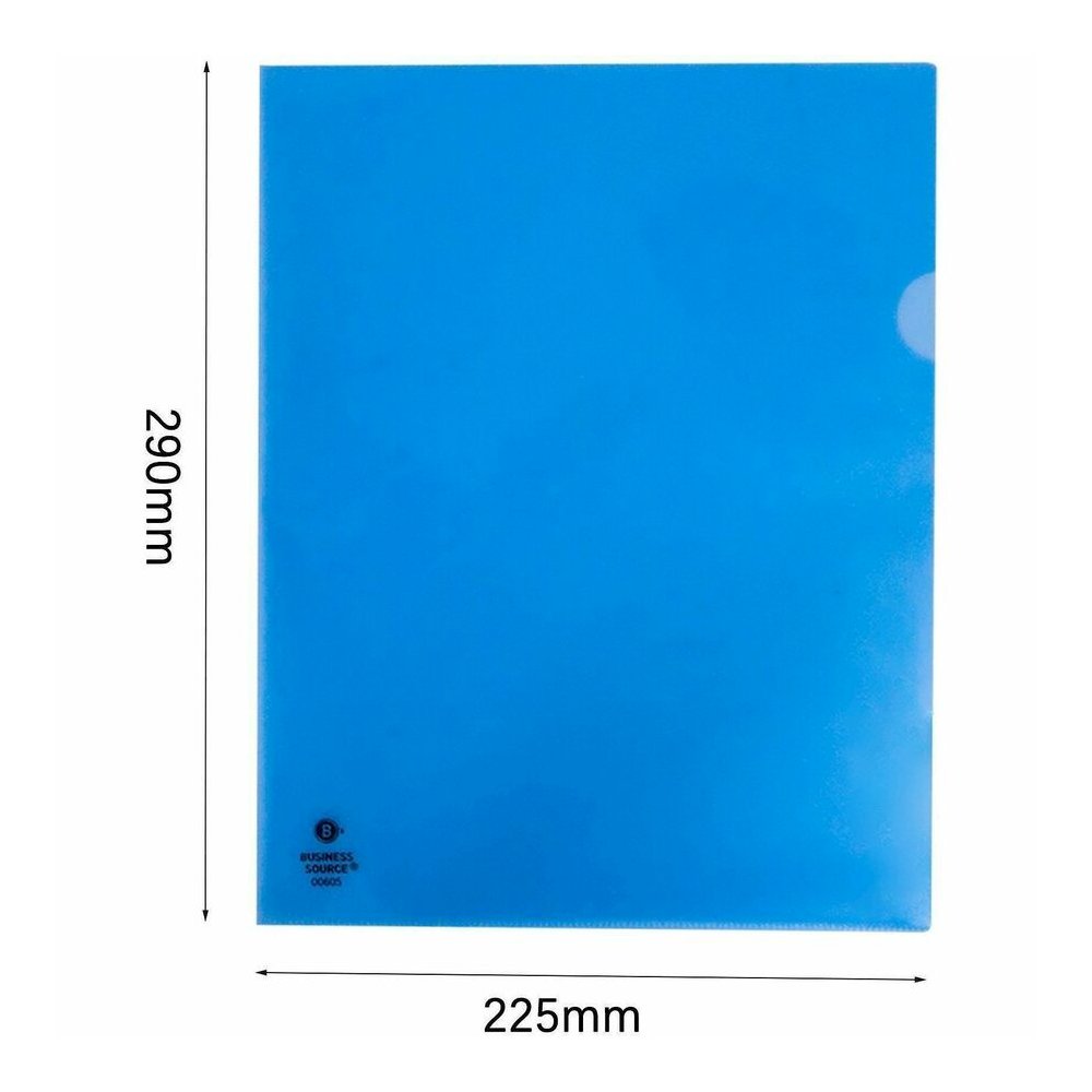 Business Source Letter File Sleeve - 8 1/2" x 11" - 20 Sheets Capacity - Blue - Water Resistant, Transfer Safe, Lightweight, Transparent - 10/Pack - 5 / Box. Picture 3