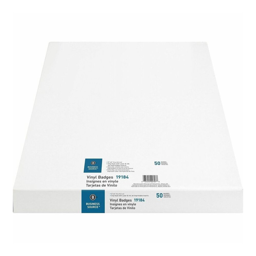 Business Source Clip Holder Style Badge Kit - Clear - 50/Box - 5 / Bundle. Picture 2