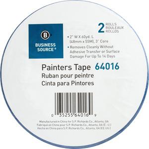 Business Source Multisurface Painter's Tape - 60 yd Length x 2" Width x 5.5 mil Thickness - Blue - 1 Pack. Picture 5